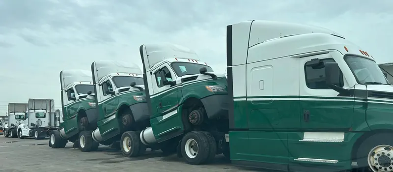 Freightliner Cascadia tractors in the yard